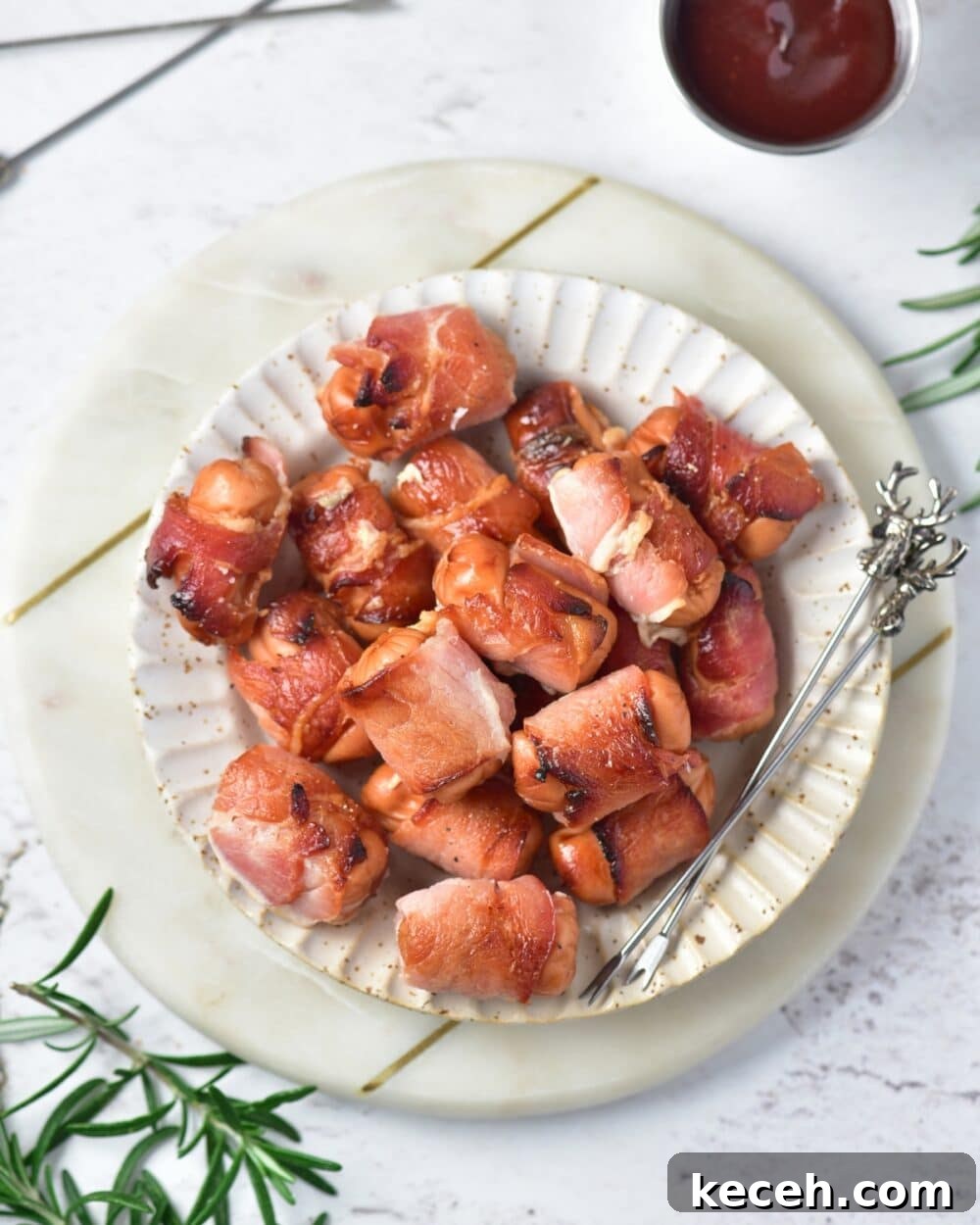 overhead view of High Protein Low Carb Pigs In A Blanket