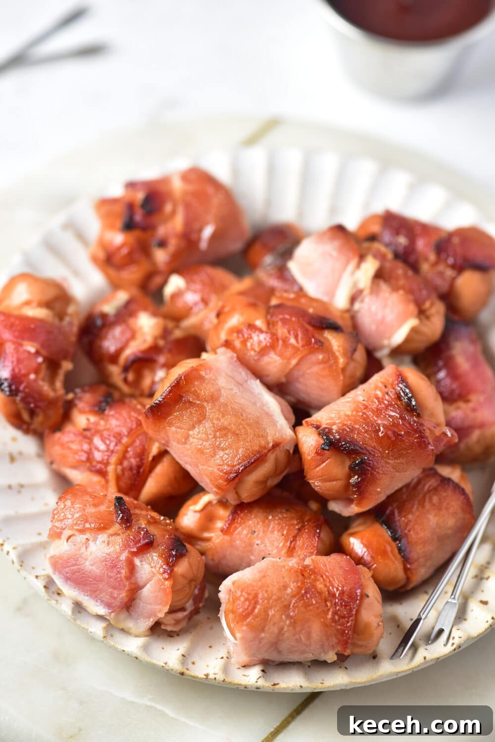 side view of High Protein Low Carb Pigs In A Blanket