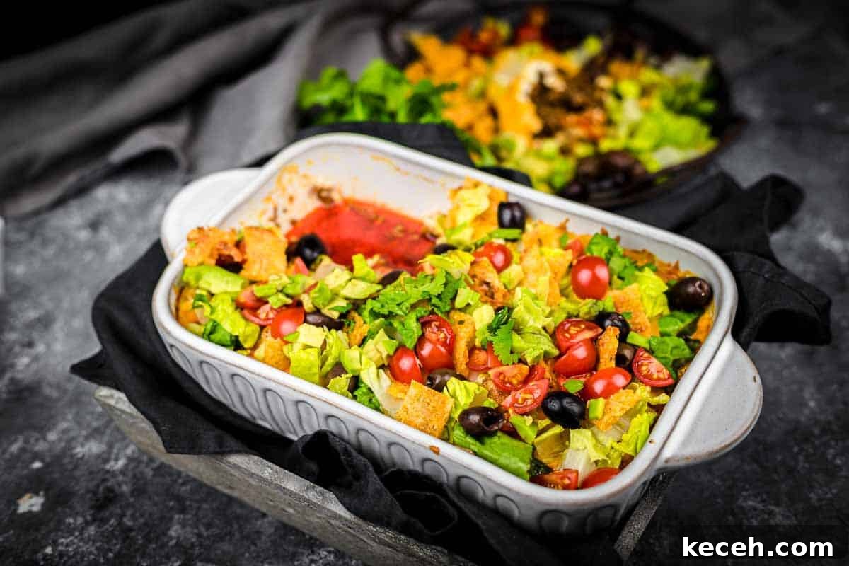 13 Delicious Low-Carb Mexican Recipes Worth Trying 3 A casserole of walking taco.