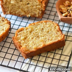 Moist Banana Bread Made with Frozen Bananas 15 slice of banana bread.
