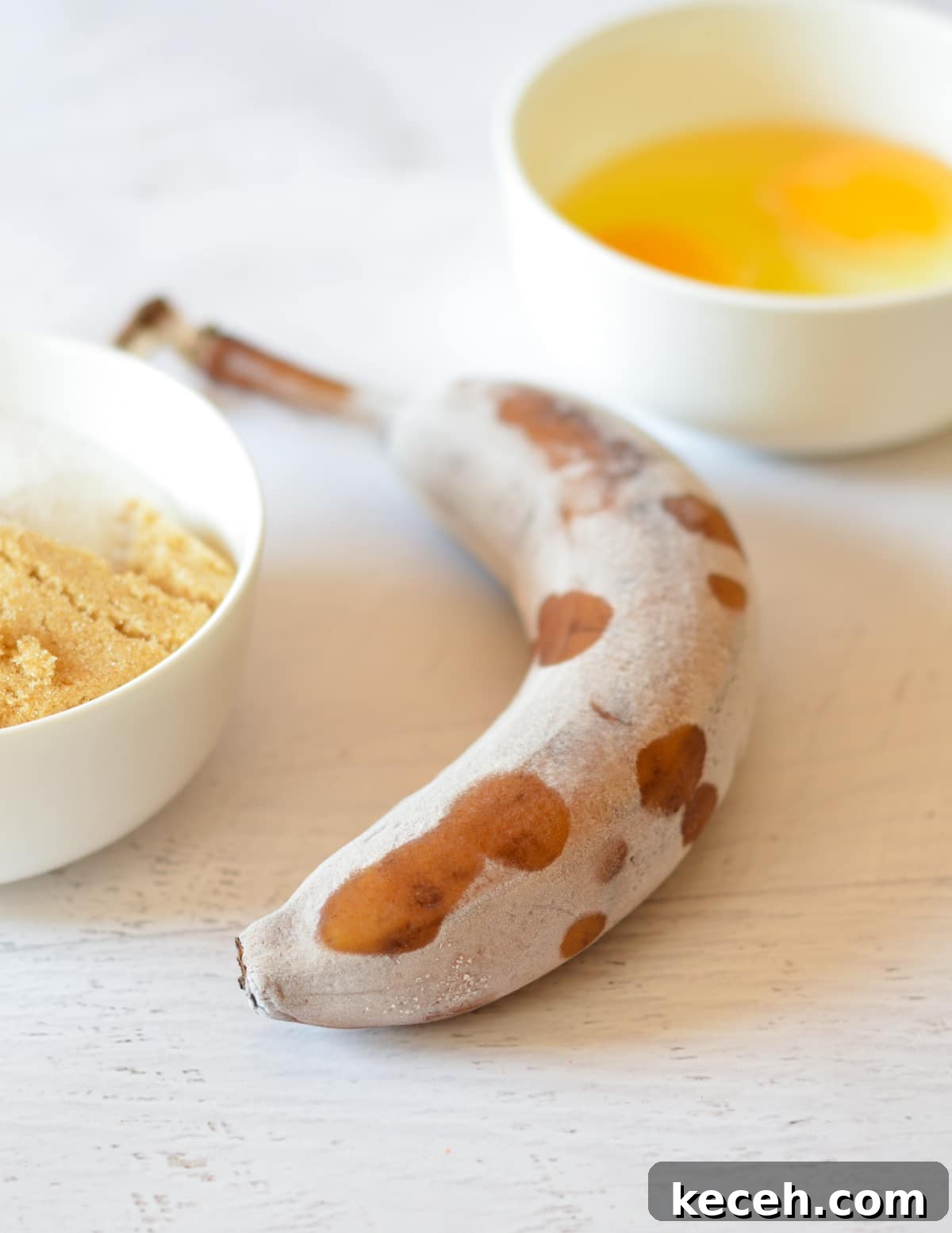 Moist Banana Bread Made with Frozen Bananas 4 a frozen banana