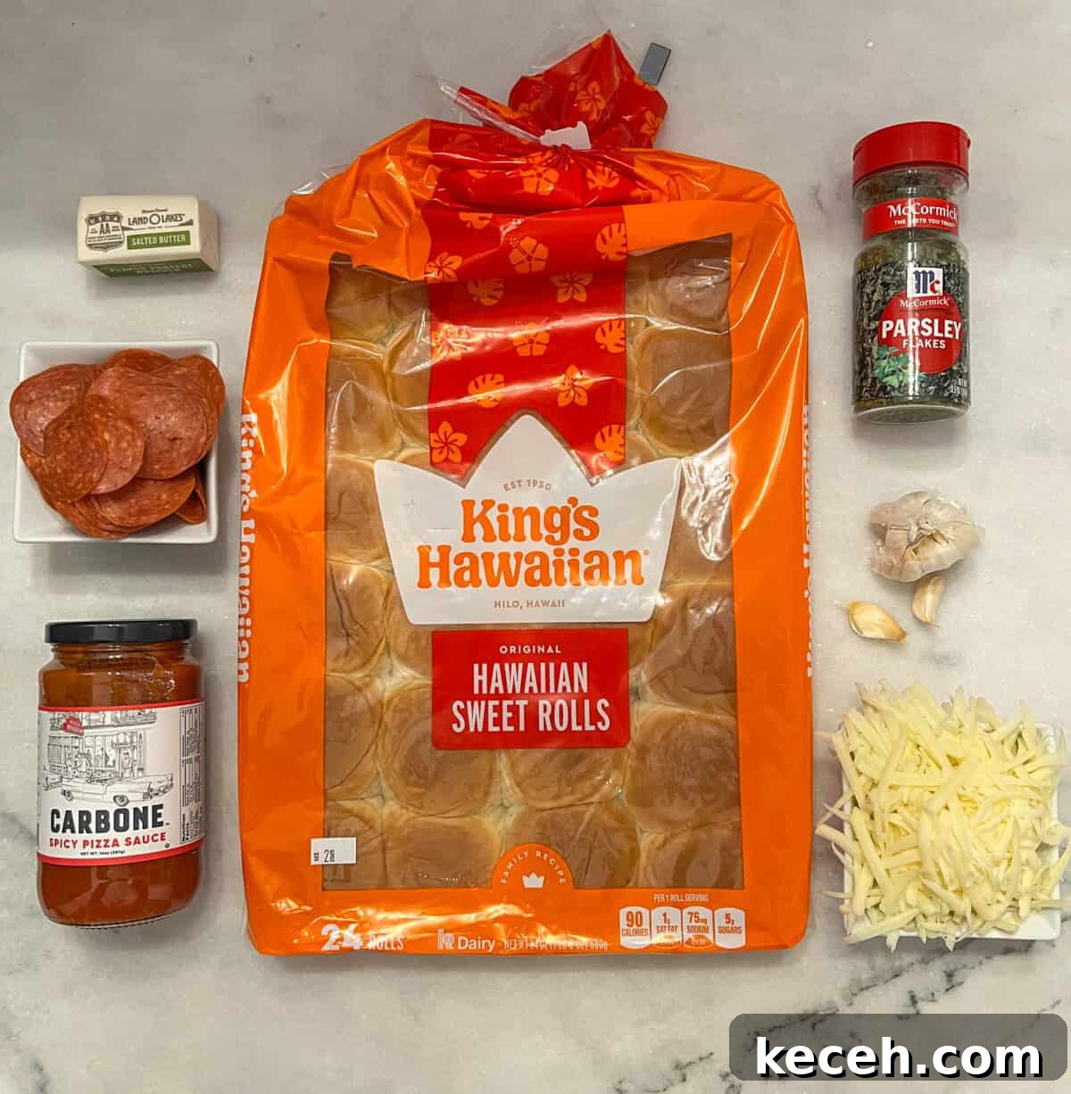 the ingredients needed laying out on the counter