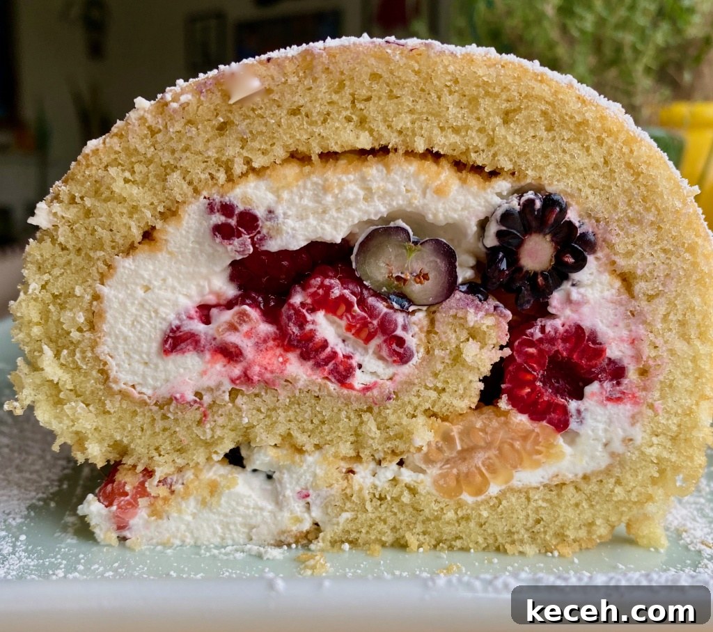 Berries and Vegan Cream Roulade (Gluten-Free Option) 4 berries and cream roulade