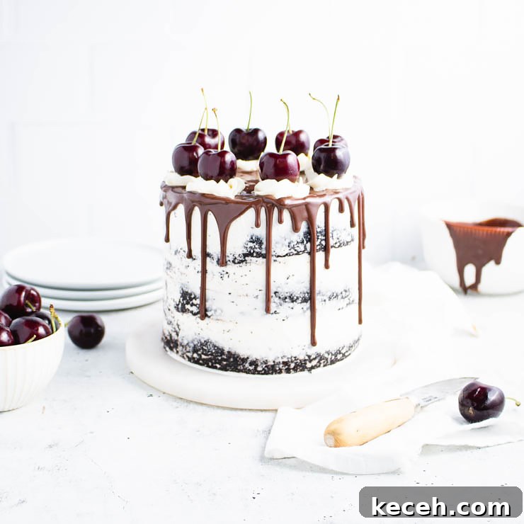 Chocolate Ganache Recipe: Smooth, Glossy Ganache in Minutes 9 black forest cake with a chocolate ganache drip.