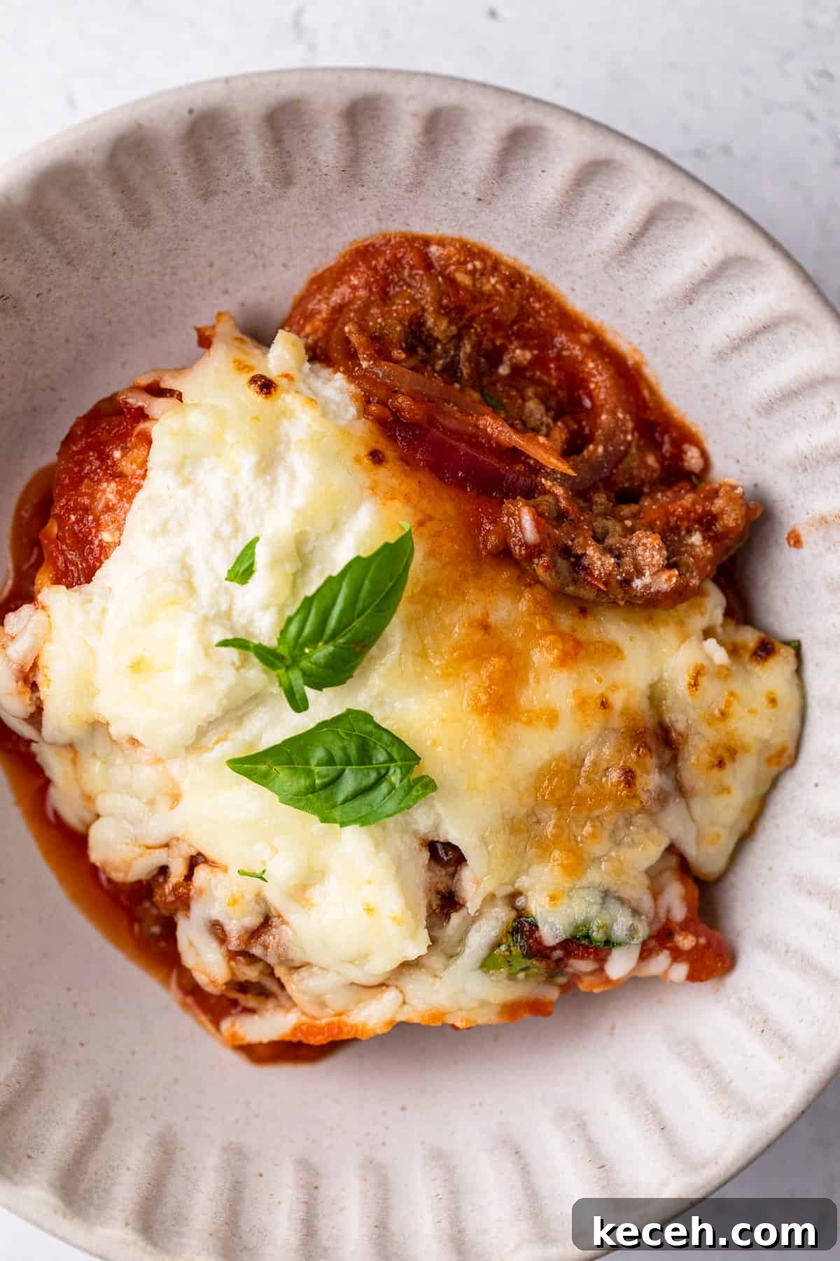 a serving of spinach ricotta ravioli