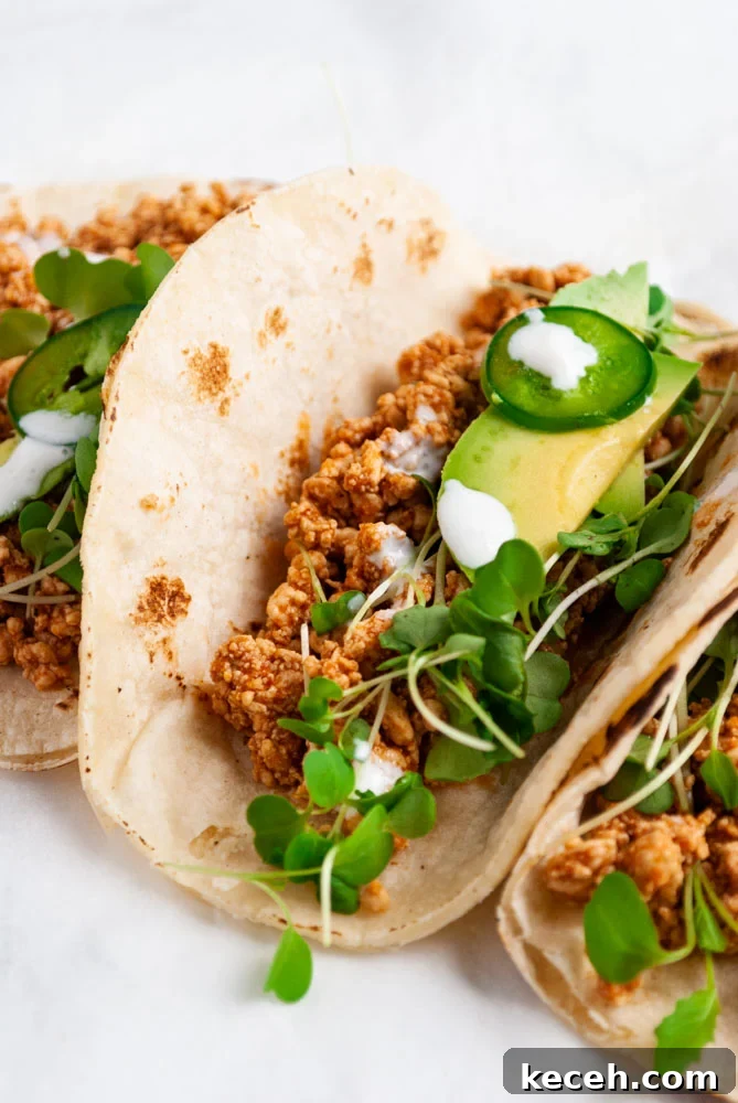 tofu tacos in corn tortillas