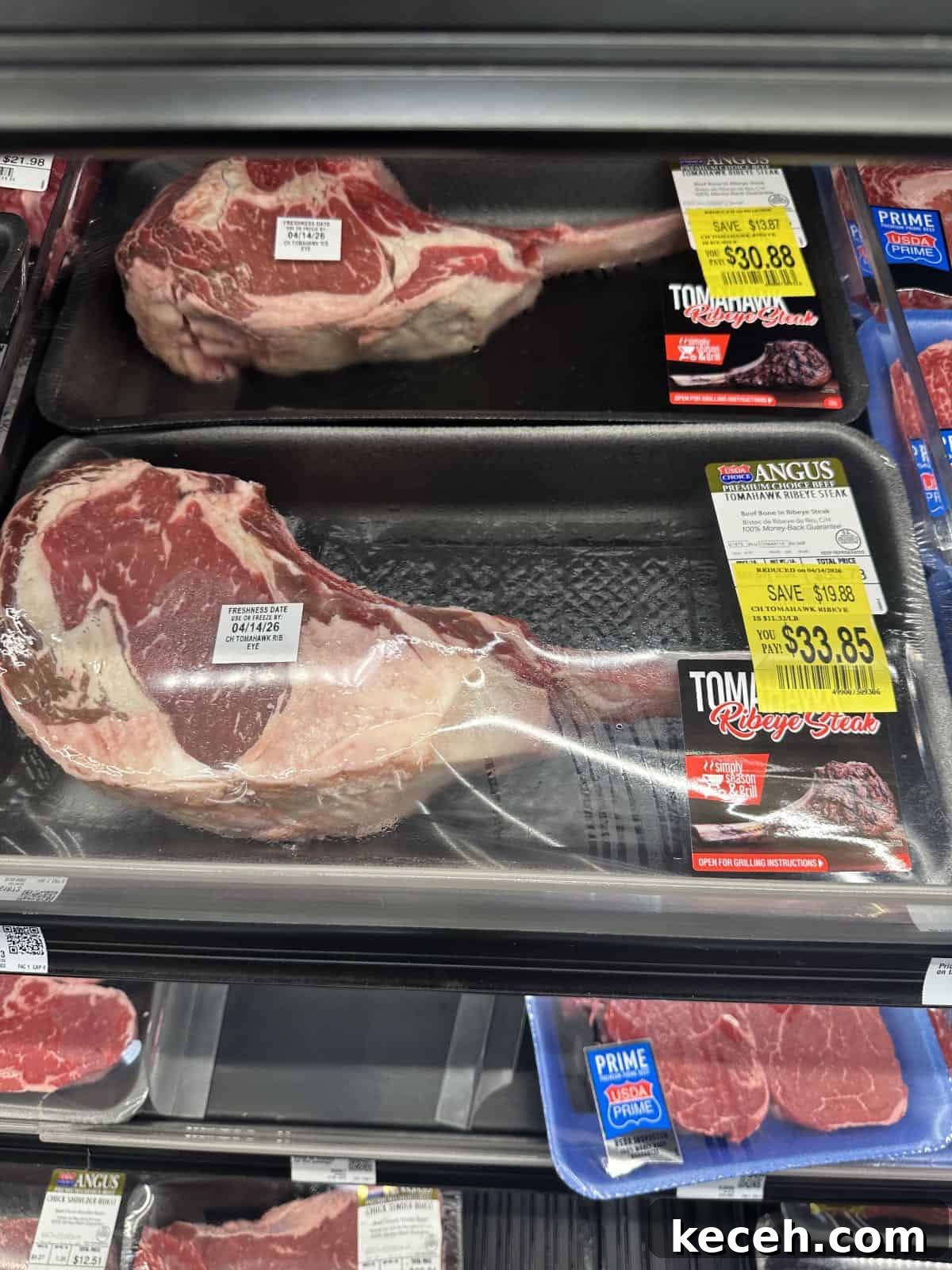 marked down Tomahawk steaks
