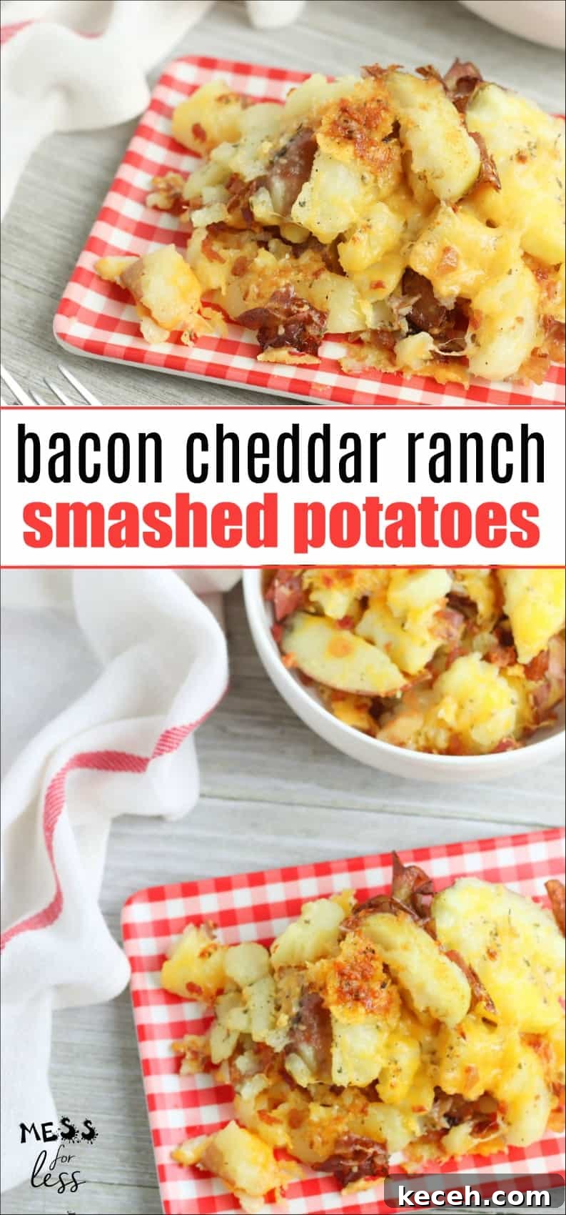 Crispy Bacon Cheddar Ranch Smashed Potatoes Recipe 2 These Bacon Cheddar Ranch Smashed Potatoes make the perfect side dish and cook up in just 30 minutes. Your family will ask for them again and again!