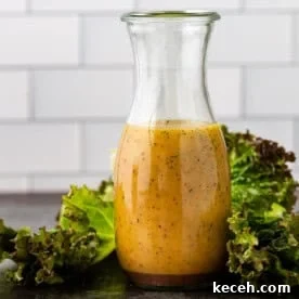 Two Homemade Italian Salad Dressings: Classic & Zesty Variations 11 Italian salad dressing in glass jar with salad greens