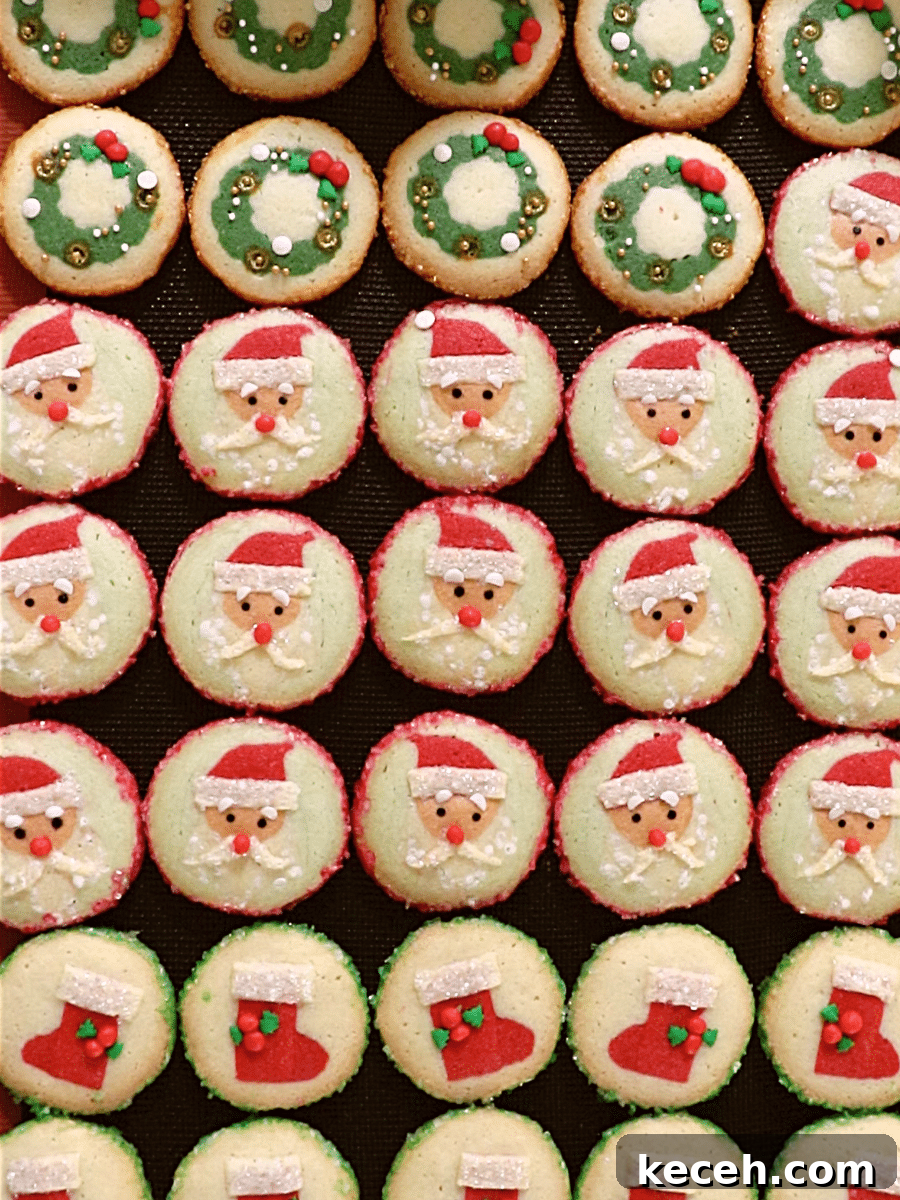 Slice-and-Bake Christmas Cookies: Quick Holiday Cookie Recipes 2 Christmas cookies; Santa , Santa boots and wreaths cookies