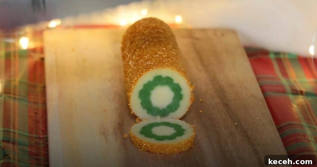 Slice-and-Bake Christmas Cookies: Quick Holiday Cookie Recipes 17 sliced a wreath cookie dough log