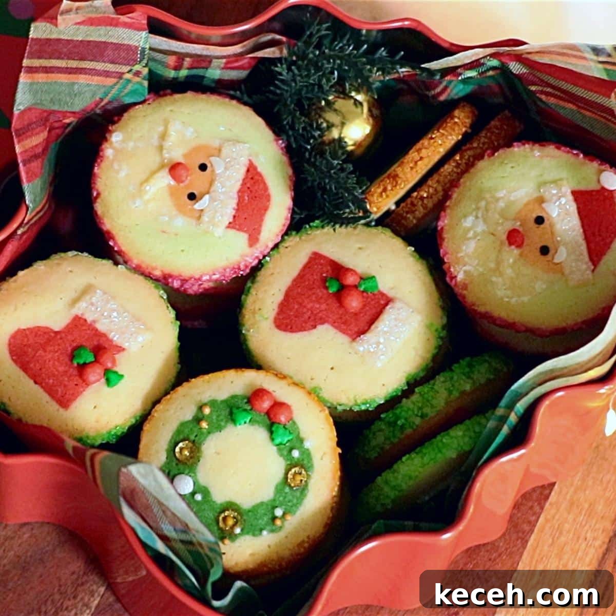 Slice-and-Bake Christmas Cookies: Quick Holiday Cookie Recipes 4 Christmas cookies in a cookie box