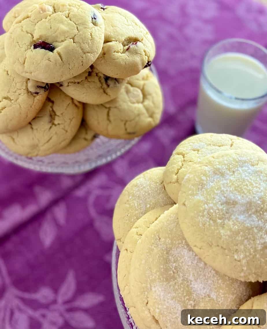 Perfect Cookie Dough Recipe for Baking and Safe Snacking 2 Cookies stacked on two platters.