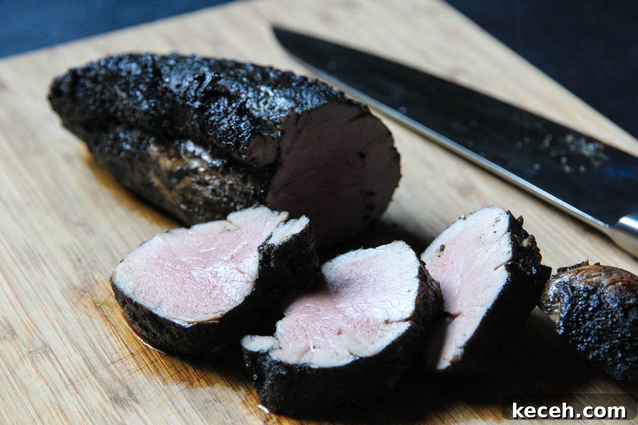Cherry Bourbon Pork Tenderloin Recipe with Glaze 3 hardcore carnivore black charcoal seasoning rub on pork tenderloin