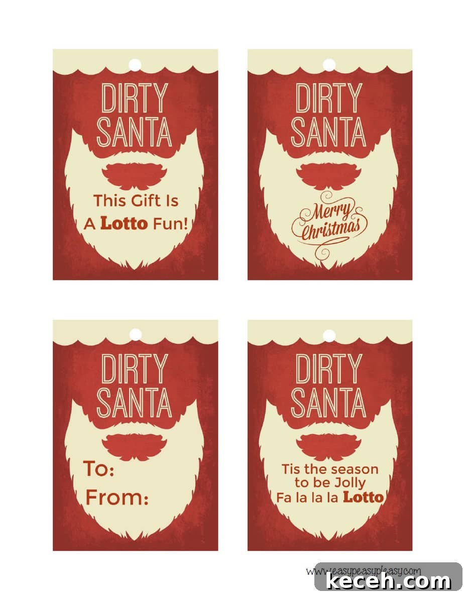 Free Printable Dirty Santa Gift Tags