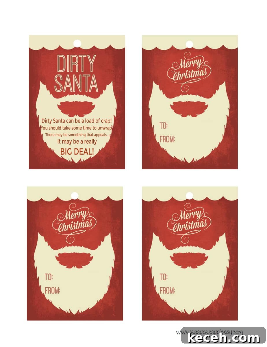 Free Printable Dirty Santa Gift Tags for toilet paper.