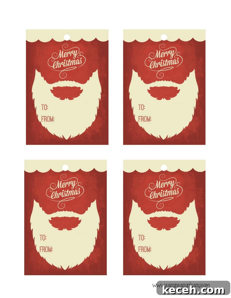 Free Printable Christmas Gift Tags. To: and From:
