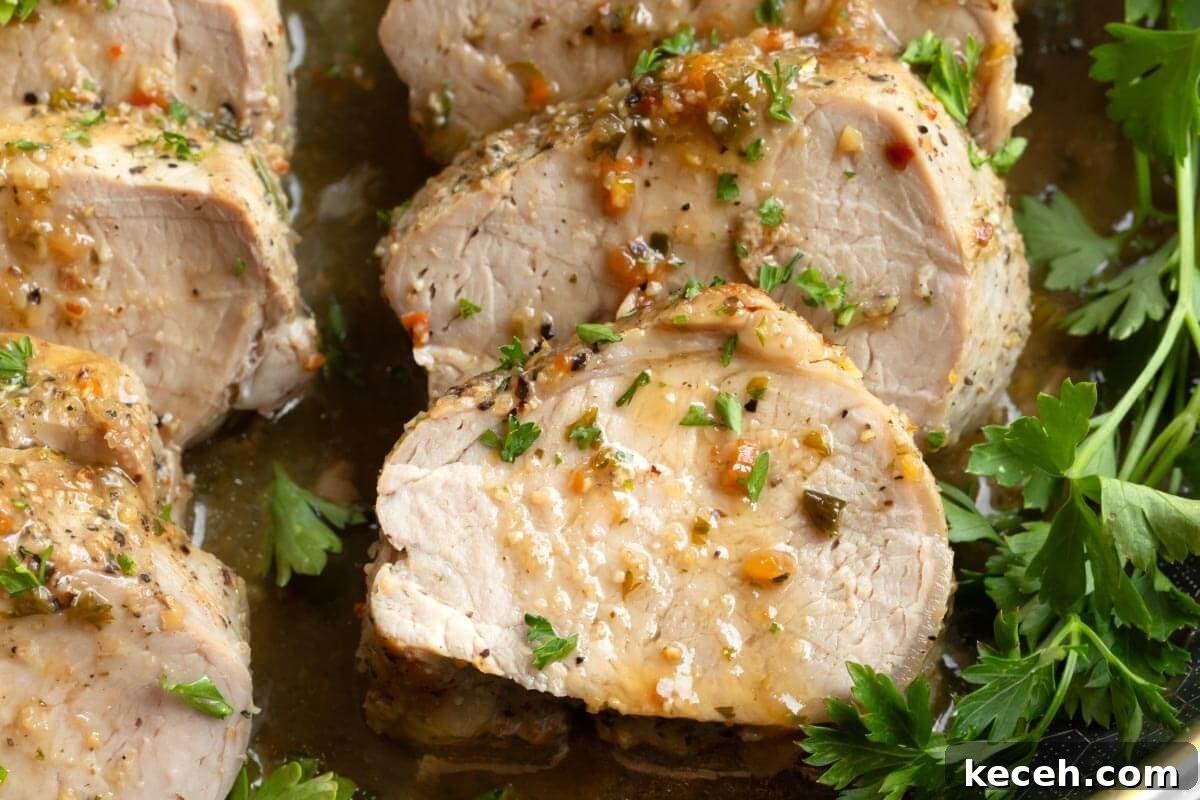 Oven-Roasted Pork Tenderloin Recipe 3 closeup of Pork Tenderloin slices