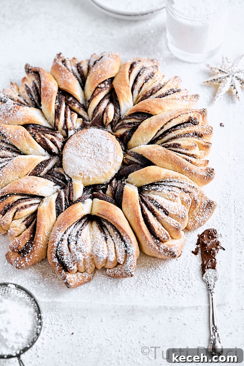 Chocolate Hazelnut Star Bread Recipe — Flaky Braided Pastry 4 Chocolate Hazelnut Star Bread