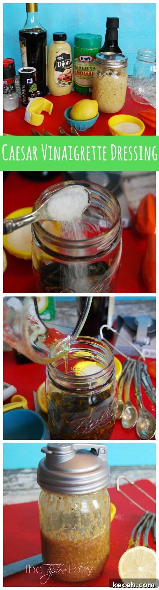 Classic Caesar Vinaigrette Recipe for Salad Dressing 3 Combine ingredients and shake it up to make Caesar Vinaigrette Dressing
