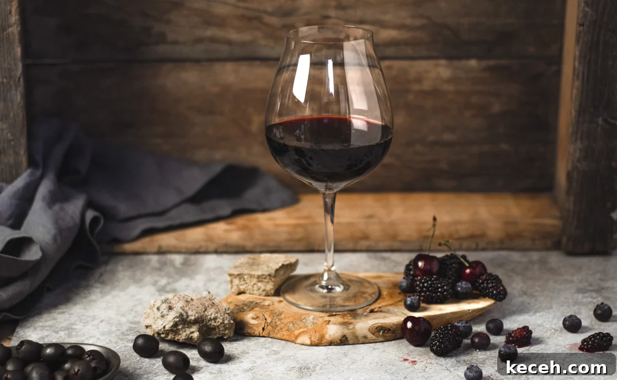 Grilled Salmon Dinner: 3-Course Menu with Sides and Dessert 7 red wine in a glass surrounded by dark fruit