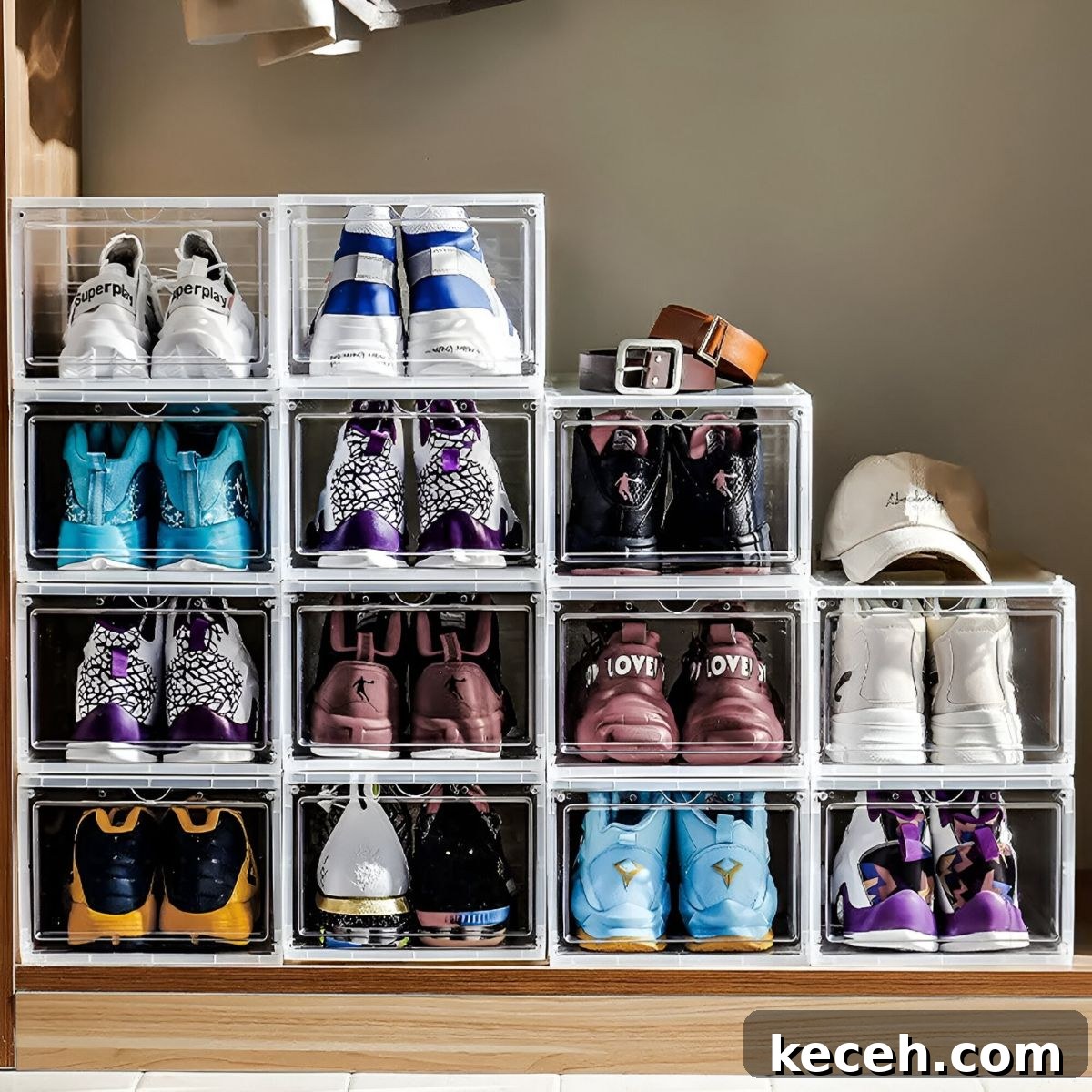 21 Clever Shoe Storage Ideas for Overcrowded Closets 12 10. Transparent Drop Front Shoe Box