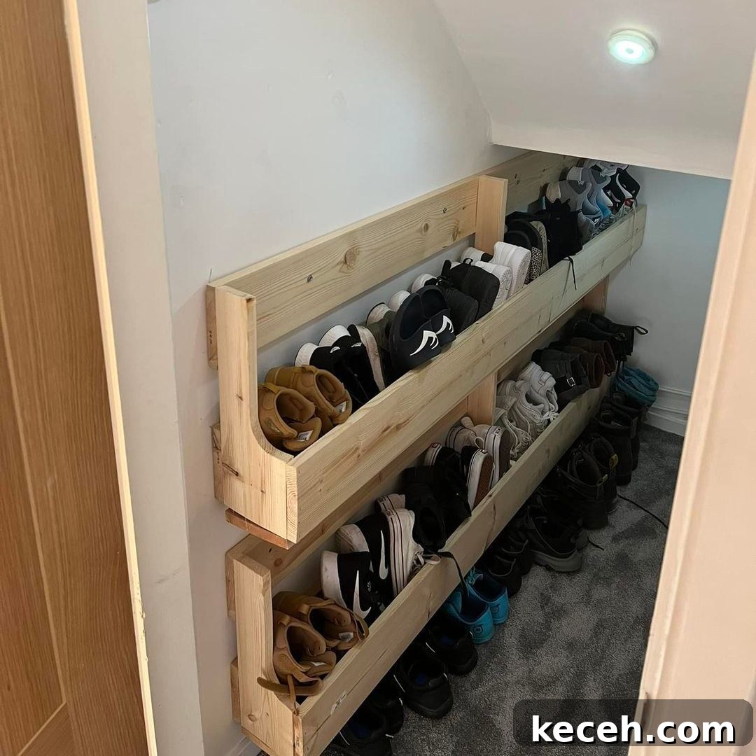 21 Clever Shoe Storage Ideas for Overcrowded Closets 13 11. Pallet Shoe Racks