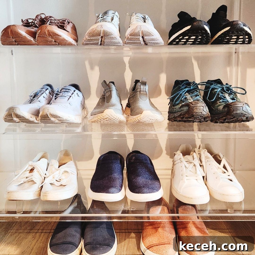 21 Clever Shoe Storage Ideas for Overcrowded Closets 17 15. Acrylic Shoe Rack