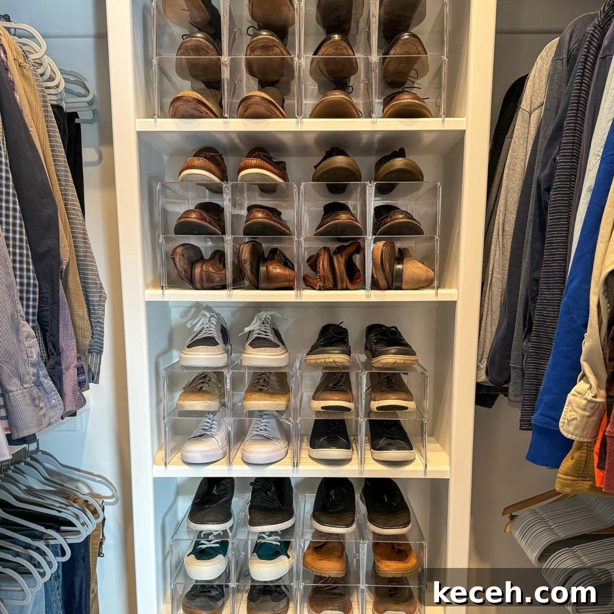 21 Clever Shoe Storage Ideas for Overcrowded Closets 19 17. Acrylic Stacking Shoe Bins