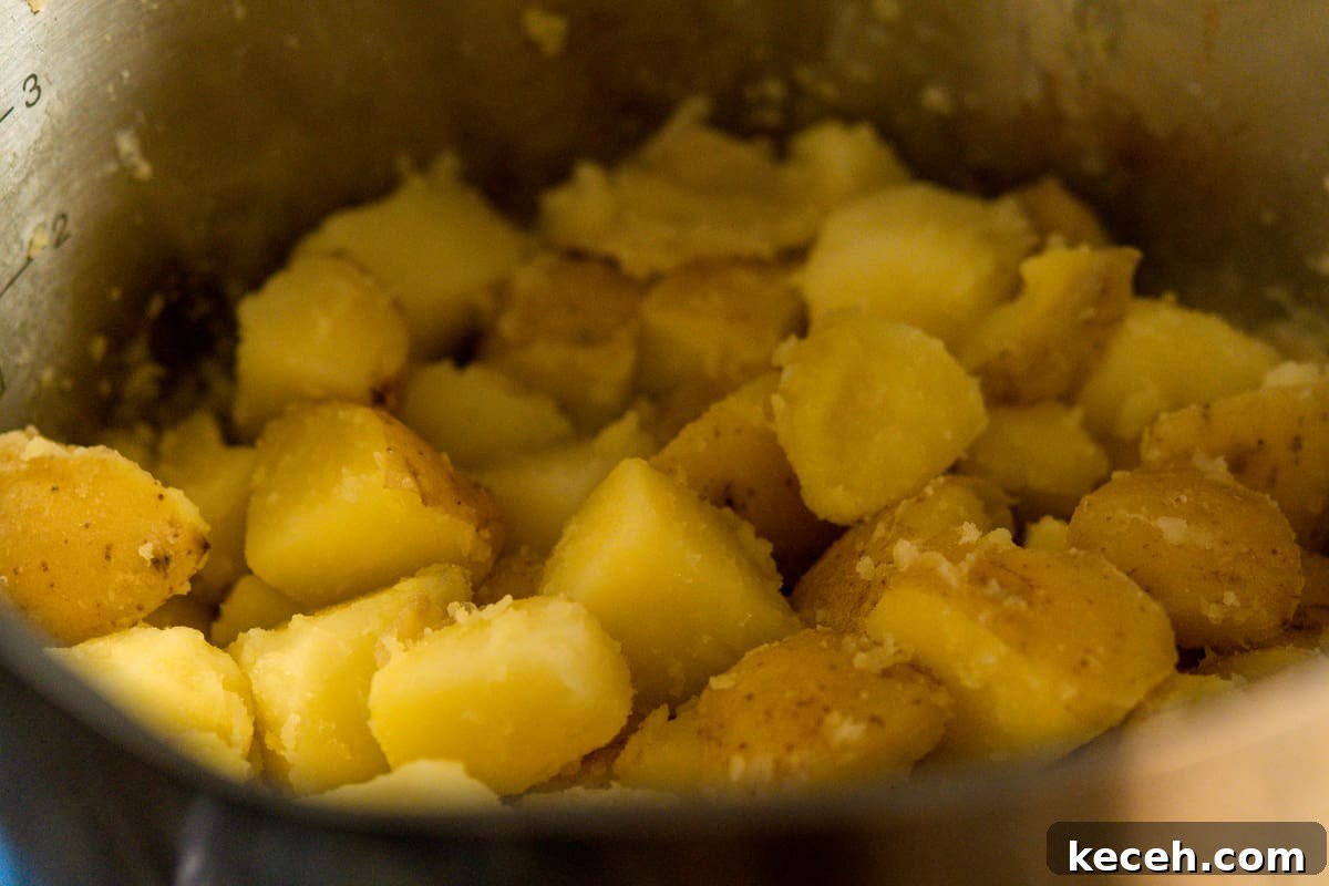 Crispy Rosemary Roasted Potatoes Recipe 6 parboiled potatoes shaken until fuzzy.