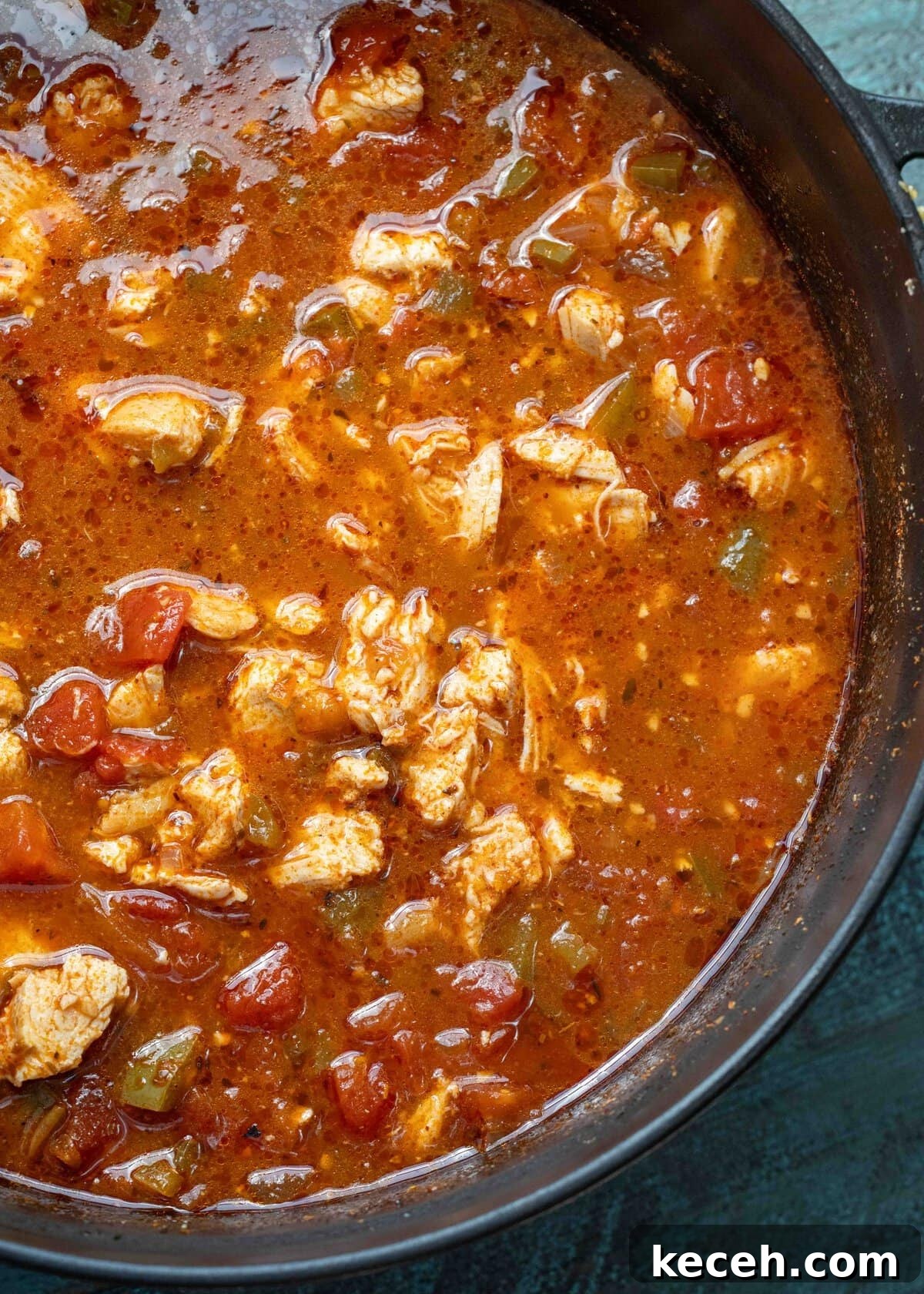Fiery Chicken Soup Recipe for Bold, Comforting Flavor 9 chicken and peppers mixed into a spicy soup