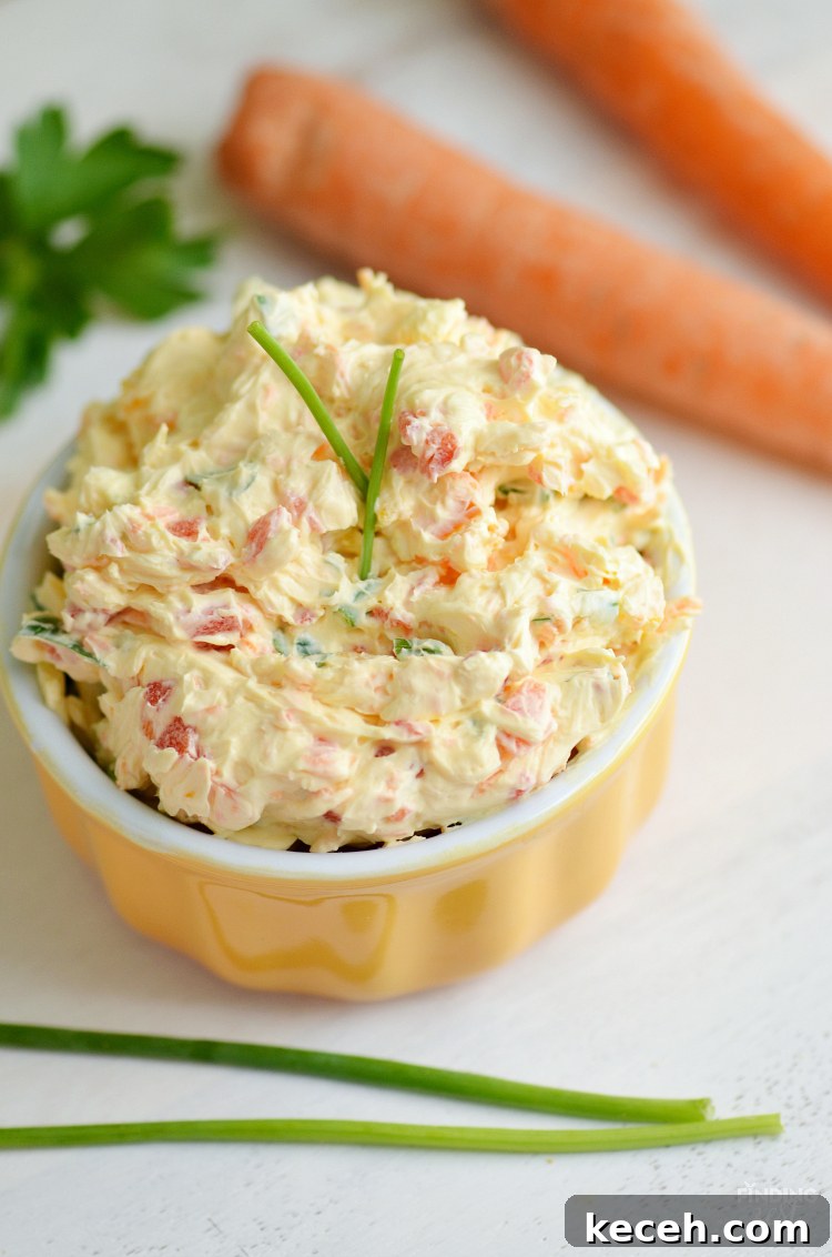 Spring Veggie Flower Appetizers: Fresh, Pretty Party Bites 7 This homemade veggie cream cheese is perfect as a base for an easy spring appetizer. It features fresh herbs and vegetables and tastes amazing on crackers or a bagel!