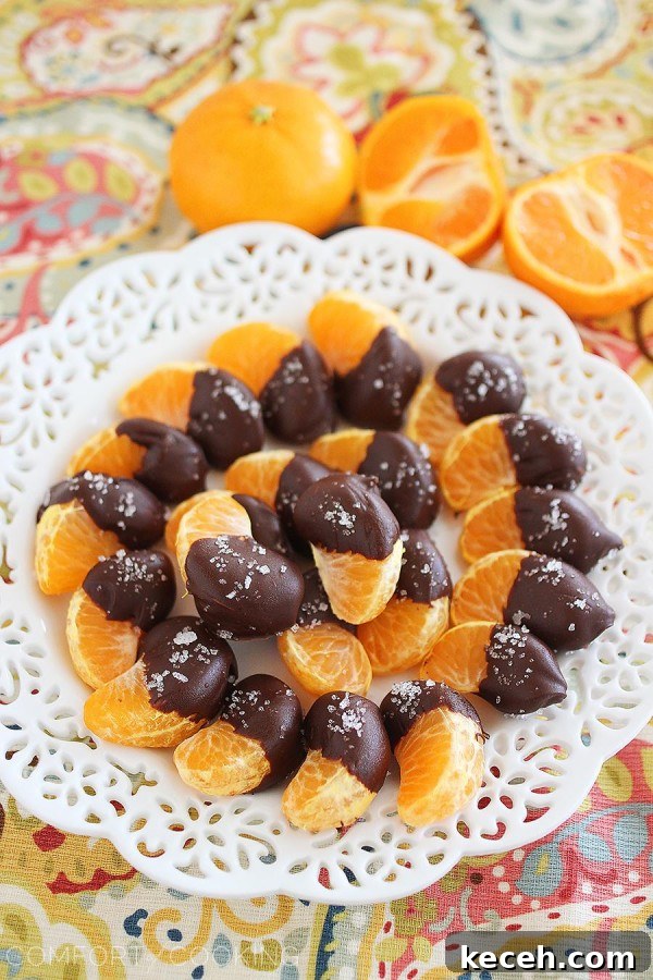 Sea Salt Chocolate-Dipped Clementines: Irresistible Snack 2 Chocolate Dipped Clementines with Sea Salt – Tiny, sweet and salty treats