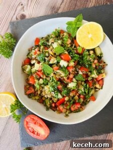 Lentil Tabbouleh Salad with Fresh Herbs and Lemon Dressing 2 Gluten-Free-Lentil-Tabouli-Salad-