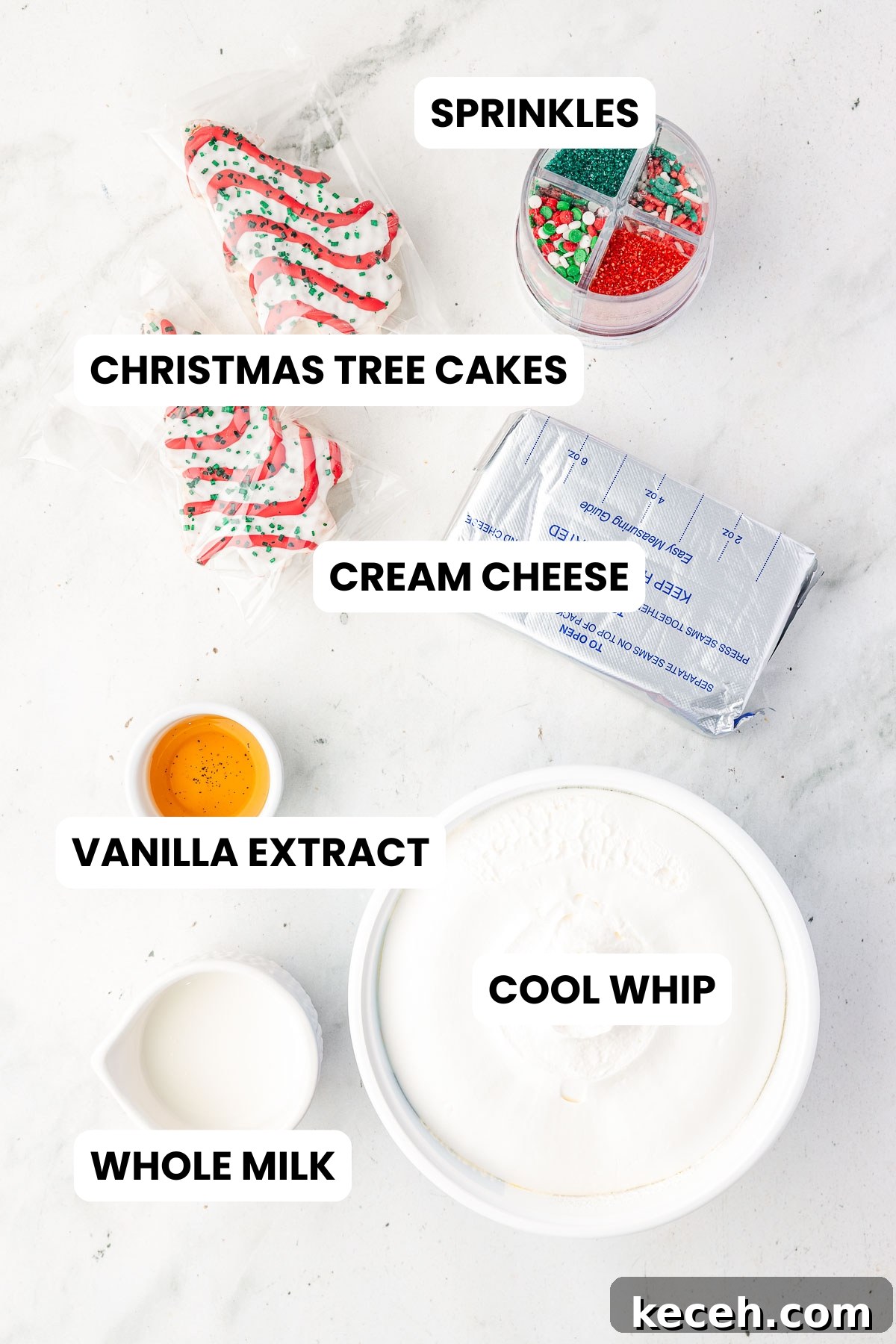 Christmas Tree Cake Dip Recipe: Festive Dessert for Holiday Parties 4 ingredients on a board