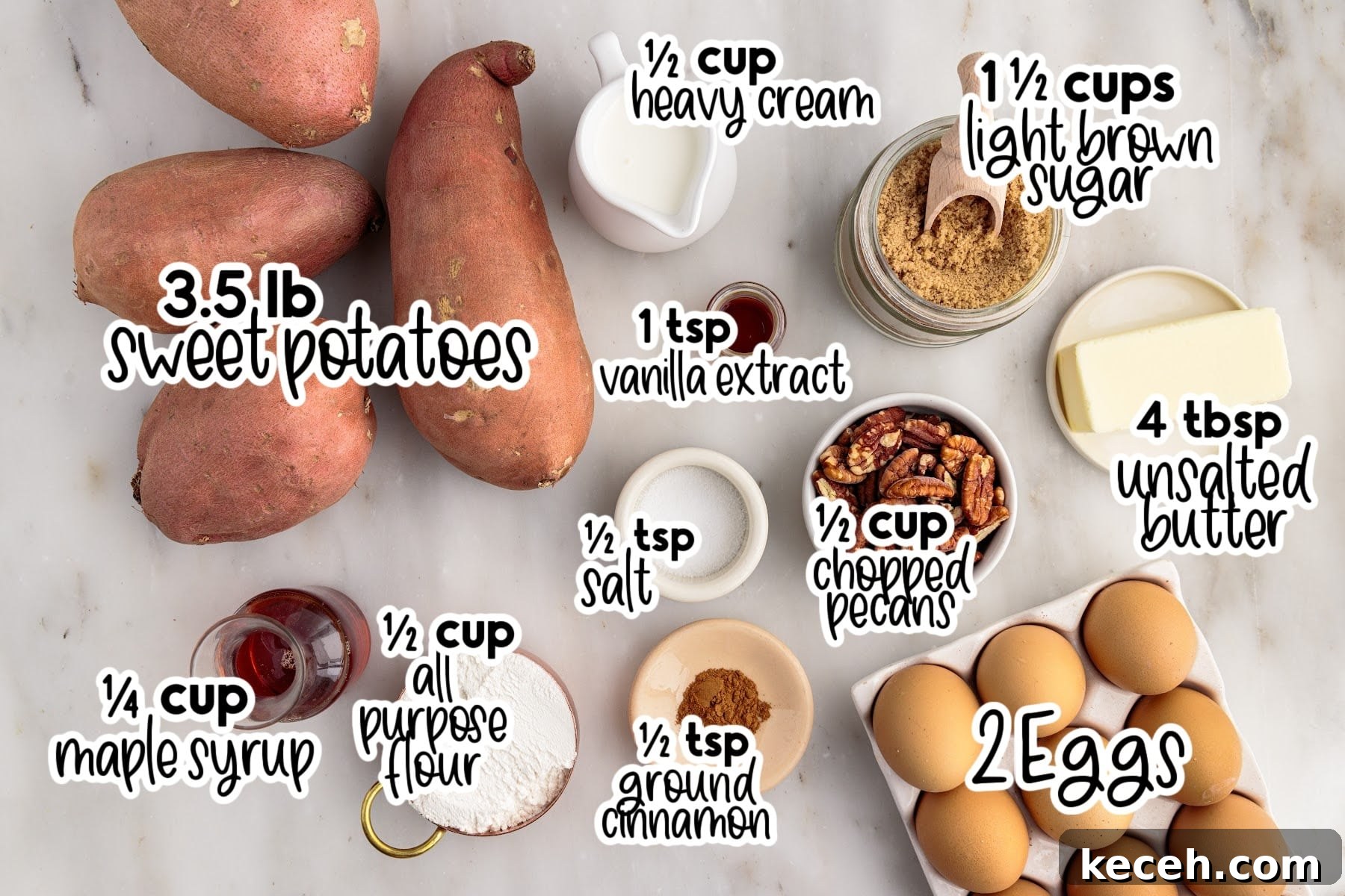 Irresistible Sweet Potato Soufflé Recipe for Holiday Desserts 3 Ingredients needed to make Sweet Potato Souffle.