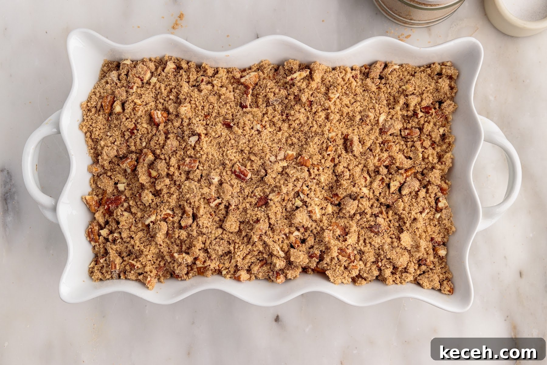 Irresistible Sweet Potato Soufflé Recipe for Holiday Desserts 10 Streusel topping added to the Sweet Potato Souffle.