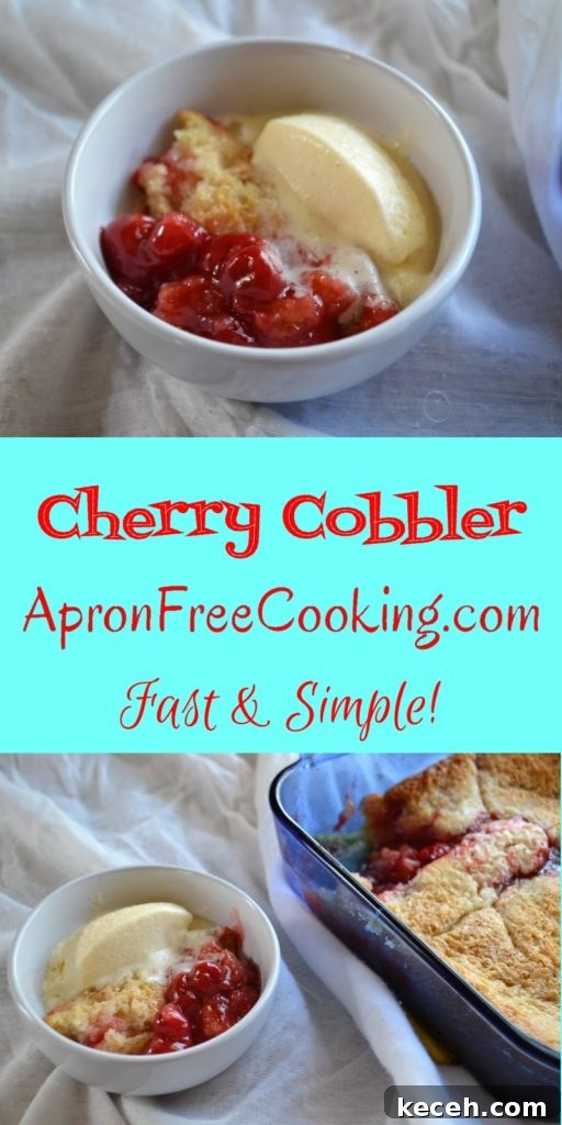 Quick Cherry Cobbler Recipe for Sweet, Homemade Dessert 2 Quick Cherry Cobbler from www.ApronFreeCooking.com