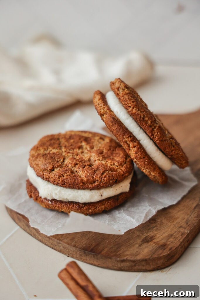 Gluten-Free Snickerdoodle Cream Pies — Paleo-Friendly Recipe 3 Two snickerdoodle creme pies.