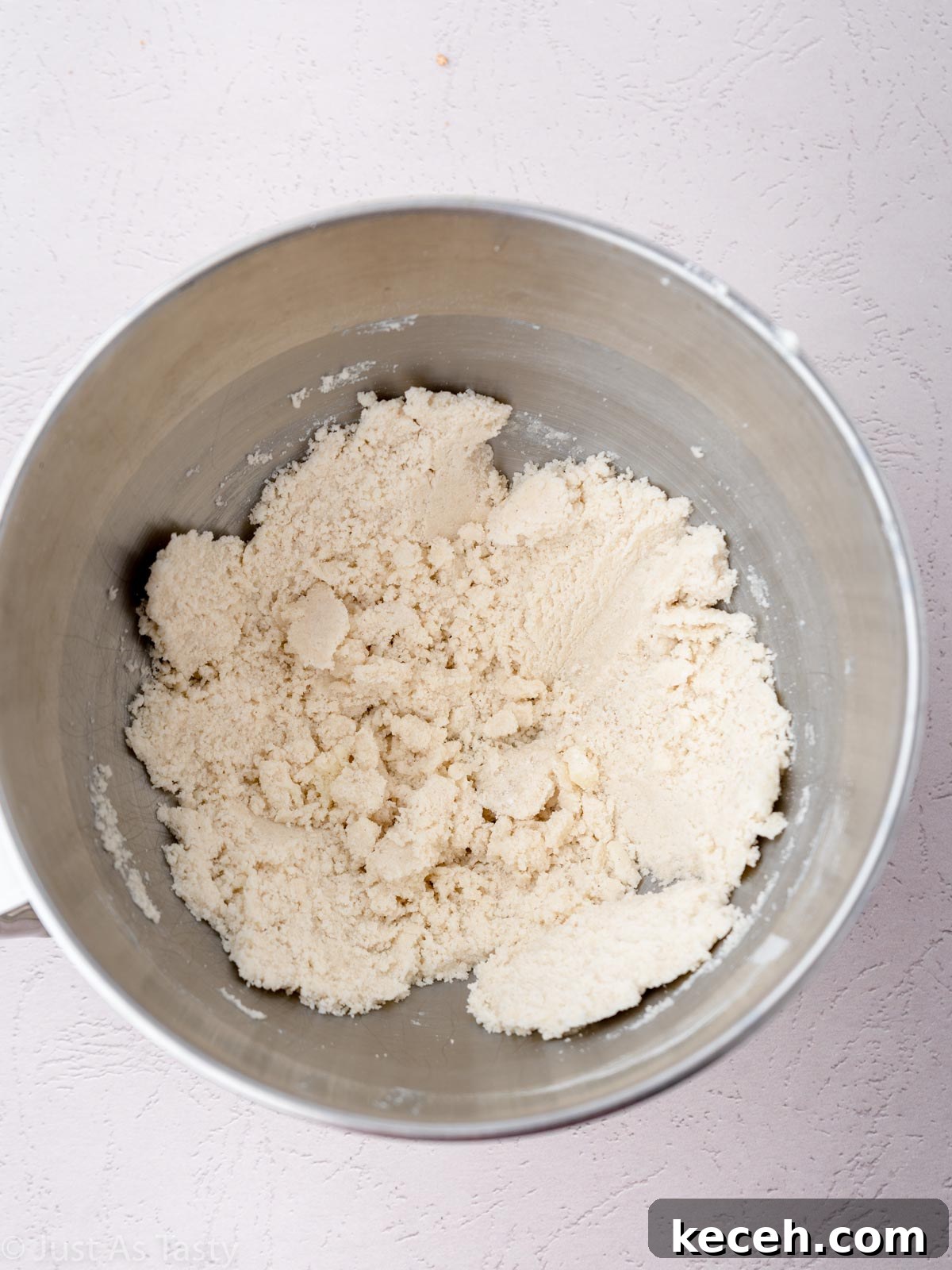 Pie crust mix in a bowl.