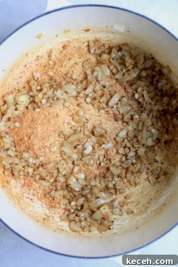 onions cooking in pot