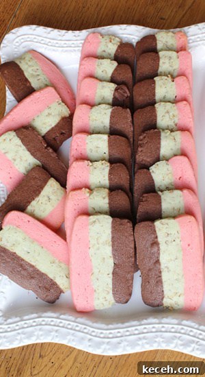 Italian Spumoni Cookies are festive and melt in your mouth with chocolate, nuts, and rum flavoring. Italian Spumoni Cookies