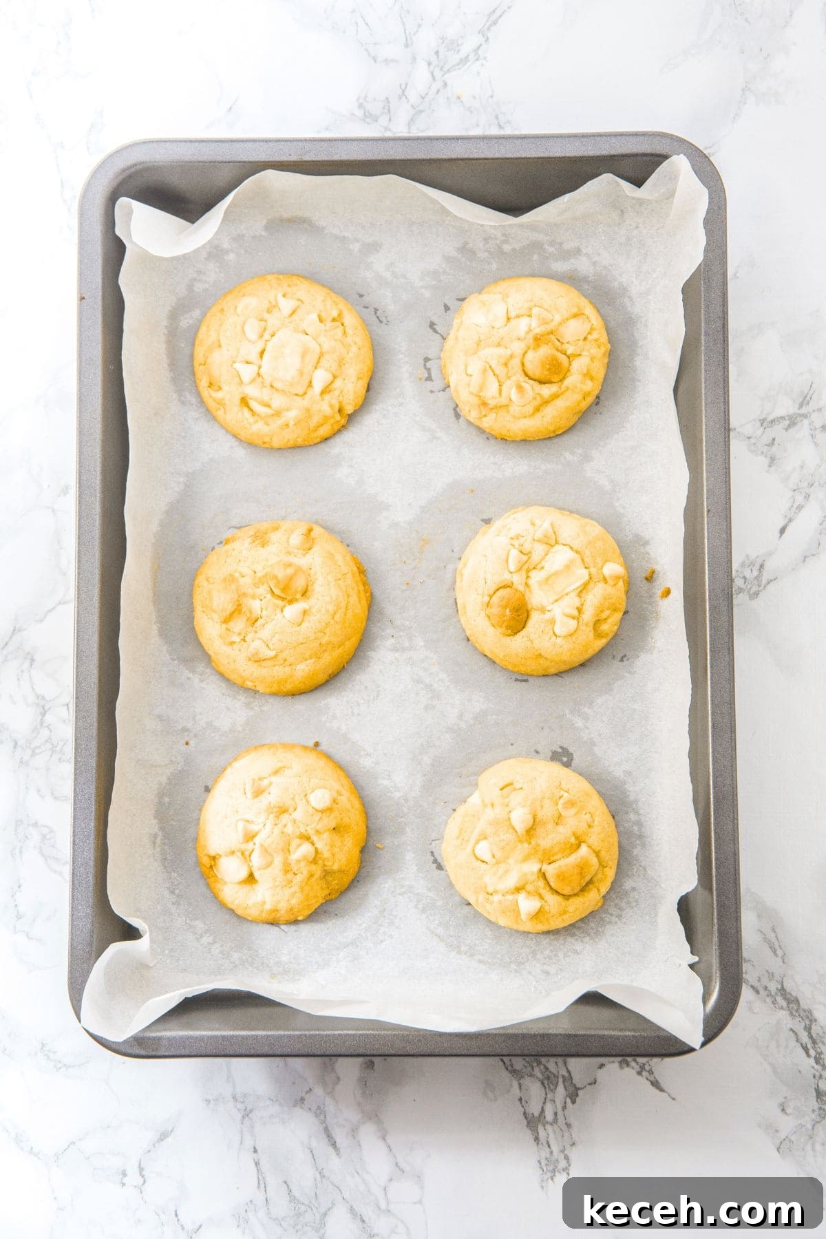 Gluten-Free, Dairy-Free White Chocolate Macadamia Cookies 4 Freshly baked white chocolate and macadamia cookies