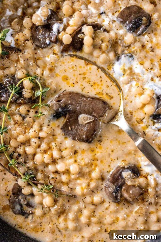 Creamy Mushroom and Pearl Couscous Soup Recipe 5 Creamy Mushroom & Pearl Couscous Soup