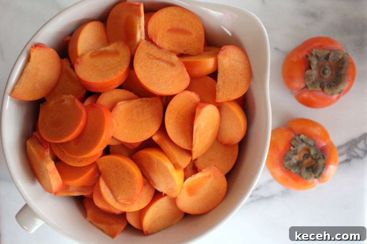 How to Make and Can Persimmon Jam: Step-by-Step Recipe 4 Sliced Persimmons for Jam