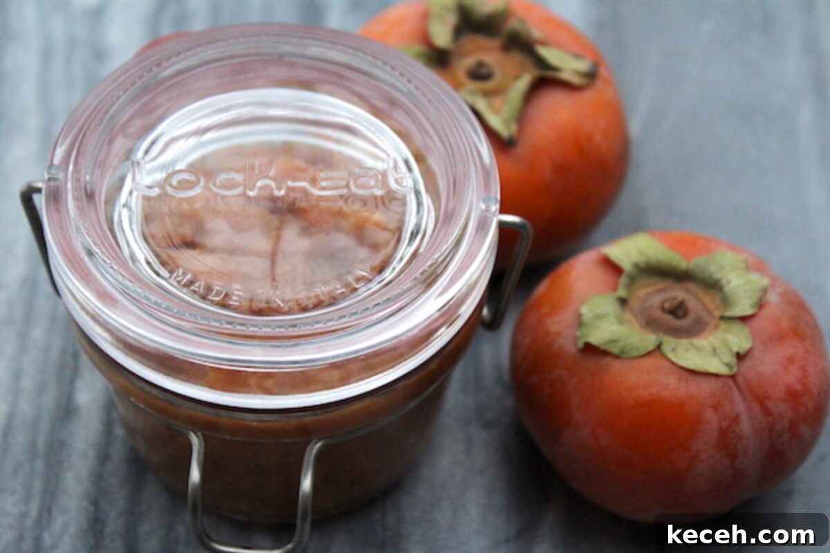 How to Make and Can Persimmon Jam: Step-by-Step Recipe 7 Persimmon Jam in Luigi Bormioli Lockeat Jar