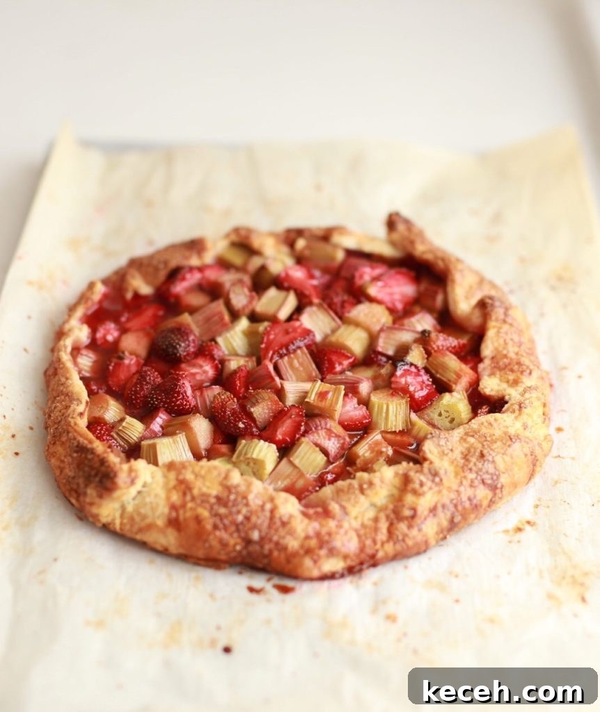 Strawberry Rhubarb Rose Galette with Cream Cheese Crust 2 strawberry rhubarb rose galette