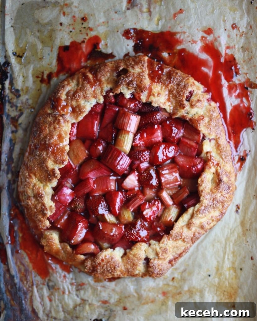 Strawberry Rhubarb Rose Galette with Cream Cheese Crust 3 strawberry rhubarb rose galette