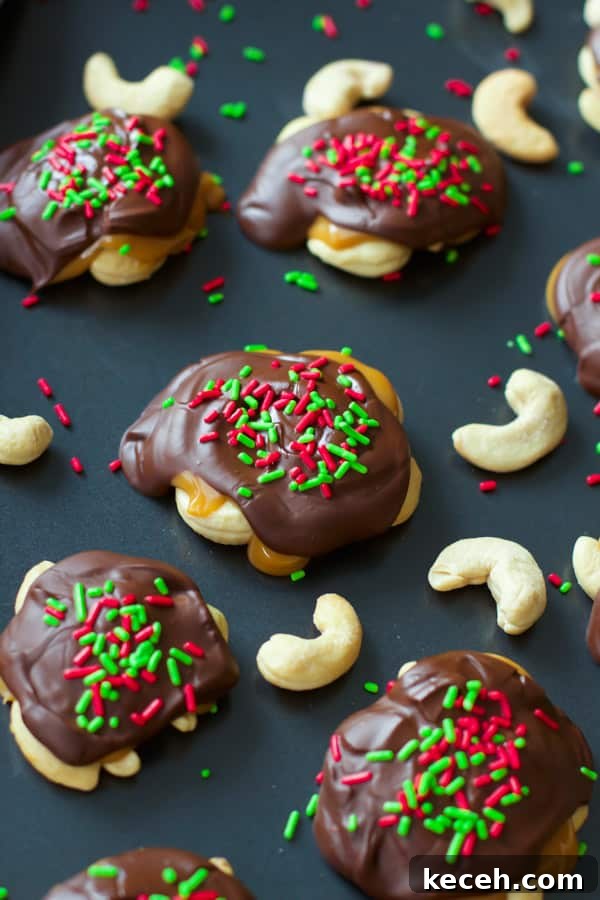 Christmas Almond Chocolate Cups Recipe for Festive Homemade Treats 4 christmas dulce de leche cashew turtles Primavera Kitchen Recipe