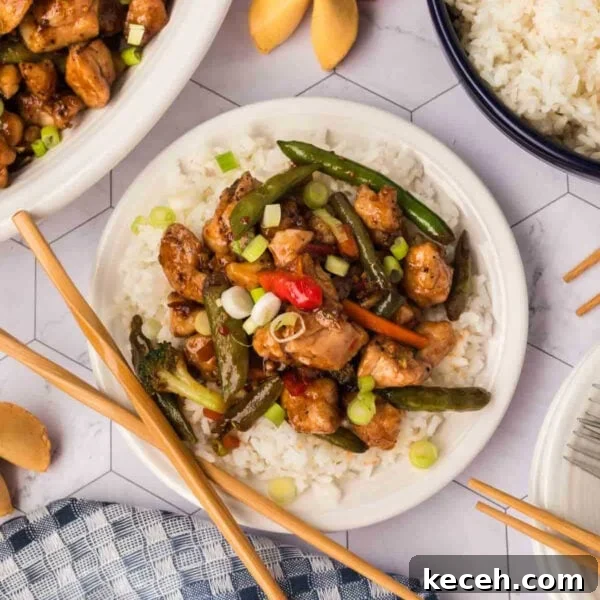 Chicken stir fry with asparagus and peppers.